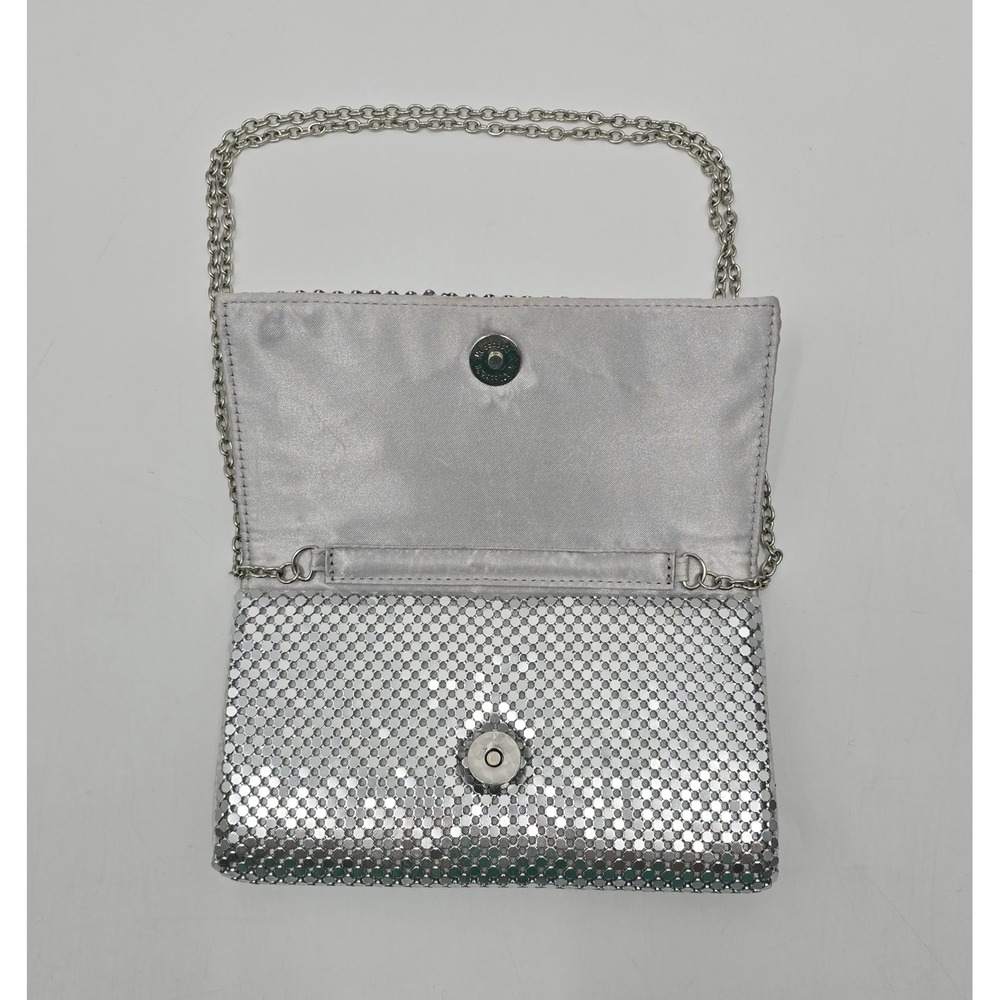 Gunne Sax Jessica McClintock Silver Metal Mesh Evening Bag Y2K Chain Purse